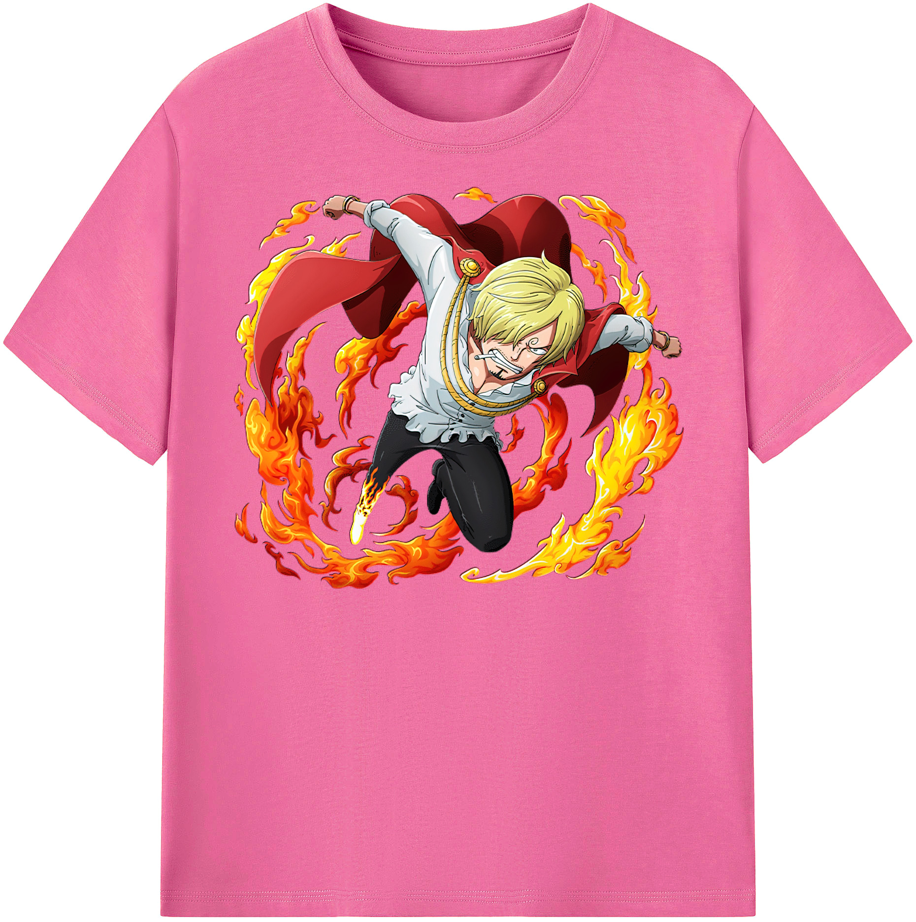 （画像用） ワンピース サンジ ONE PIECE Sanji レディースカジュアルプリントTシャツ（綿100％）
